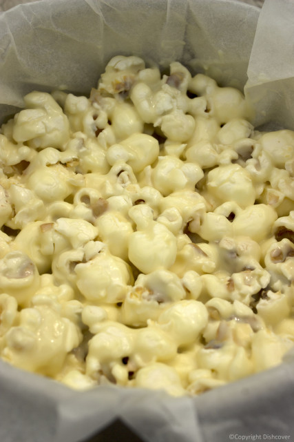 Popcorn met witte chocolade