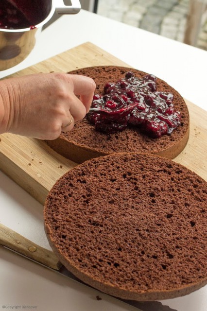 Chocolade-biscuit-krieken