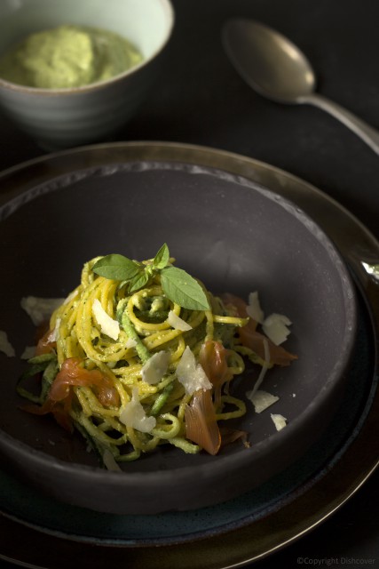 courgettepasta met courgettepesto