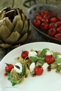 vegetarisch koken artisjok met tomaat en mozzarella