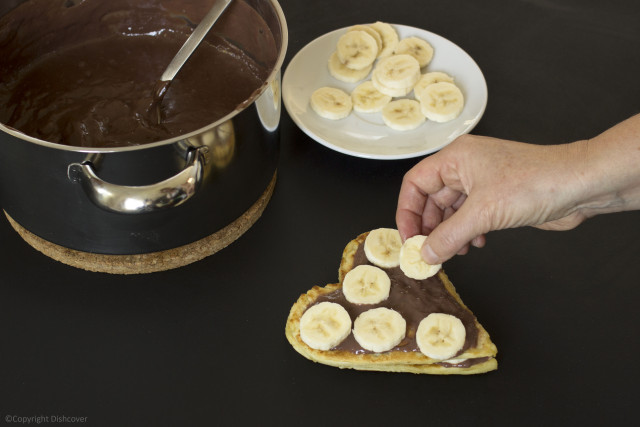 Banaan op pannenkoekentaart