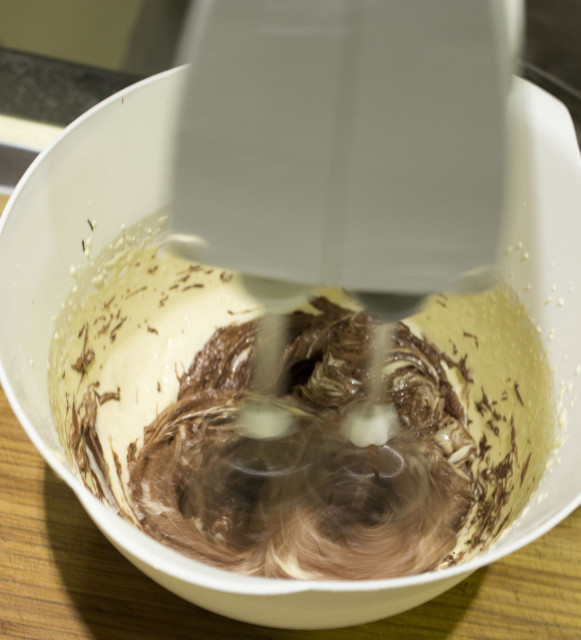 Gesmolten chocolade in ruban