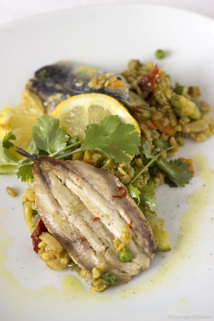 Sardienen met freekeh