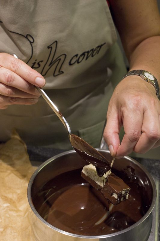 Chocolade over kokosreep