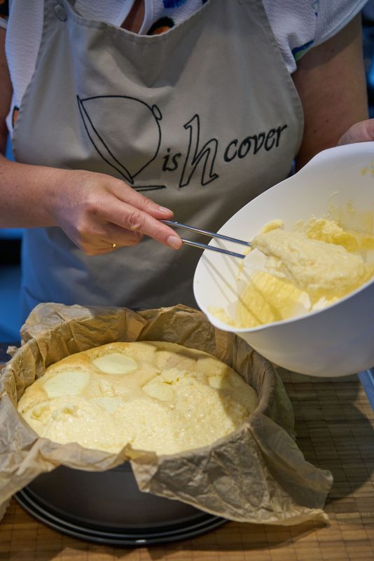 Normandische appeltaart - kokoslaag over taart