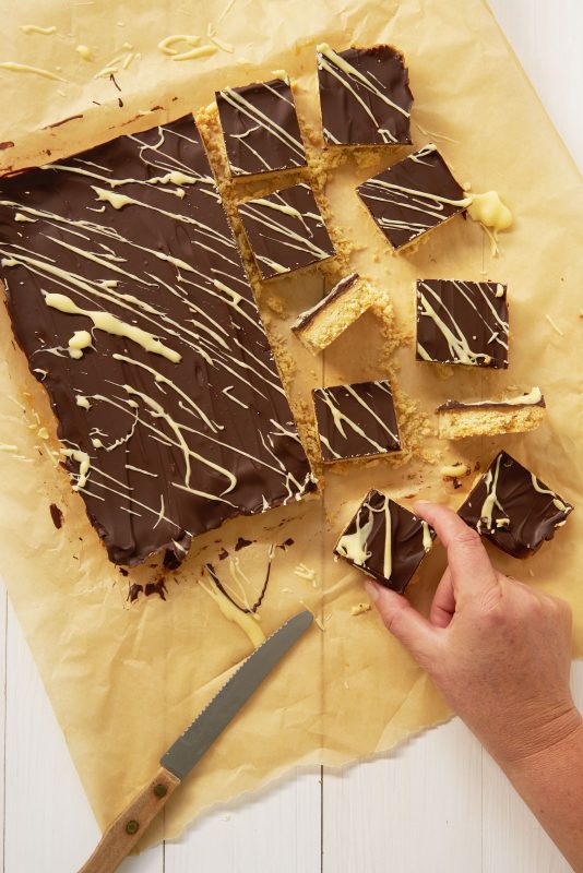 Chocolade-karamelkoek