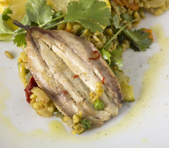 Sardienen met freekeh