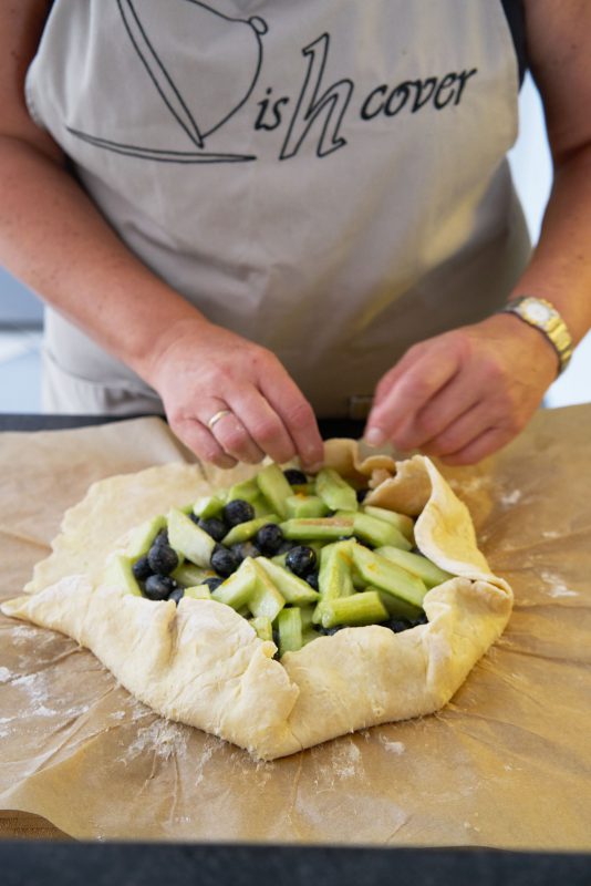 Rabarbergalette - toevouwen deeg