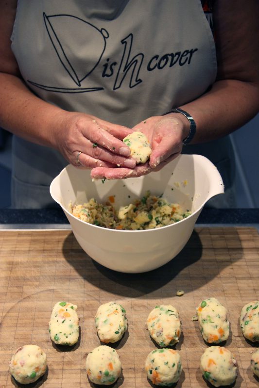 Aardappel-groentekroketjes -kroketjes rollen