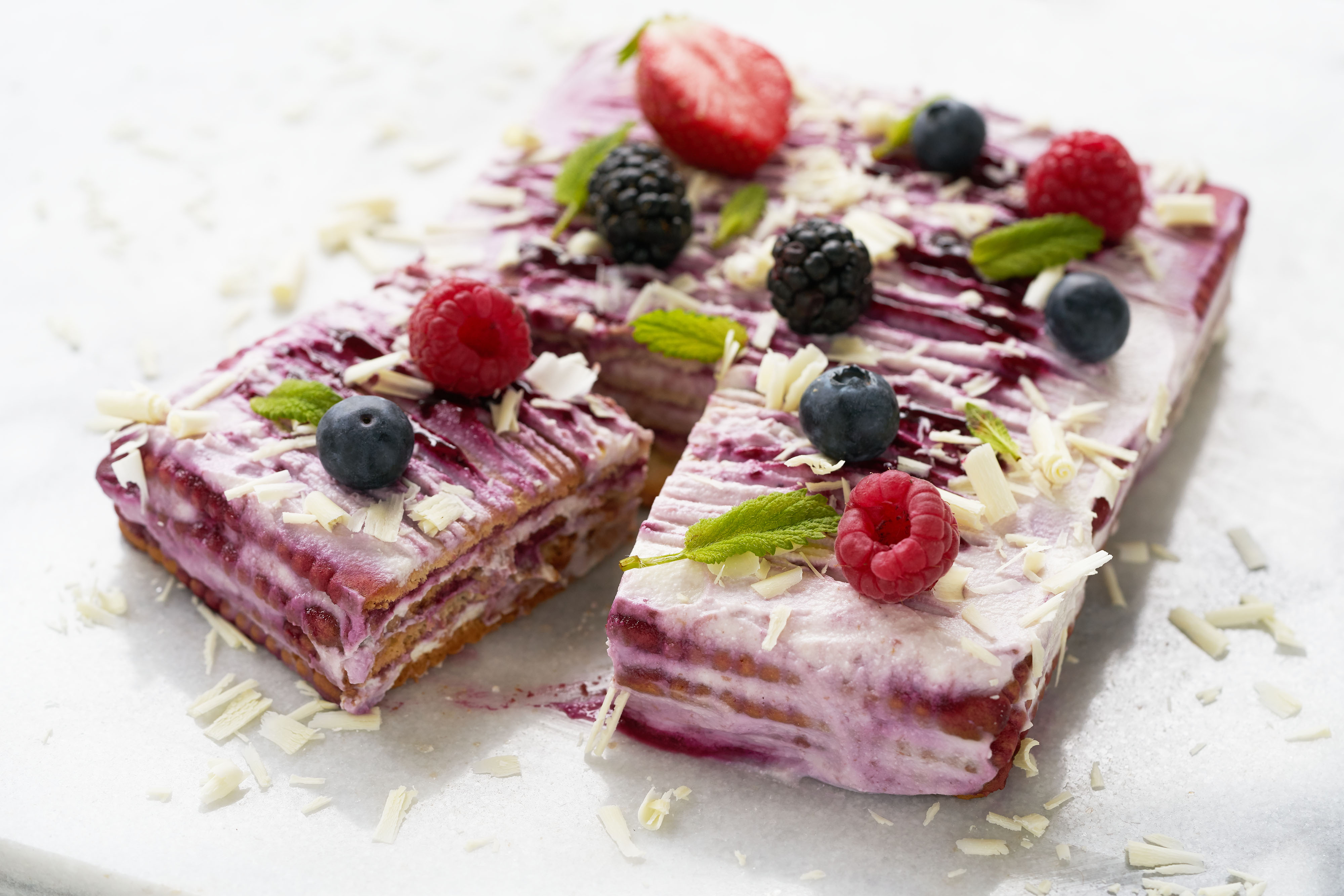 Petit-beurretaart met rood fruit