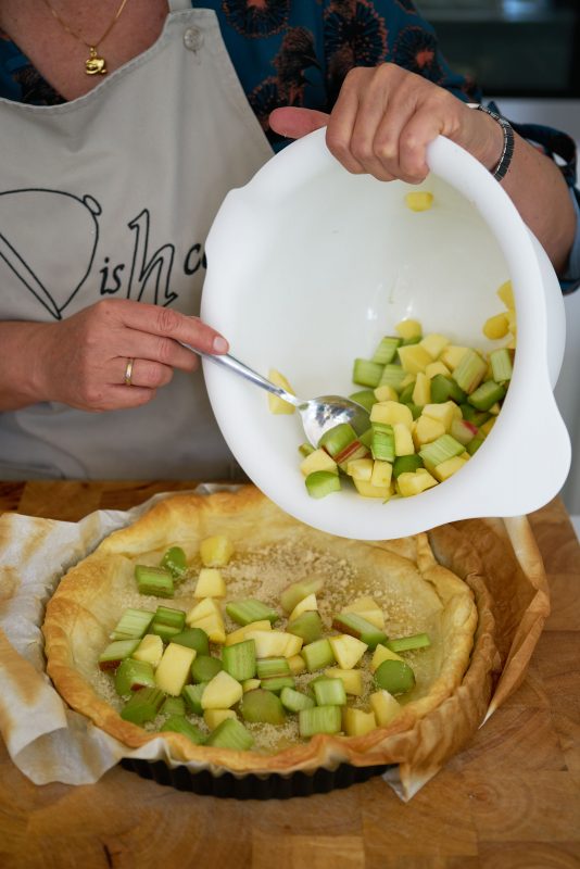 Rabarber-appeltaart - rabarber-appel op bodem