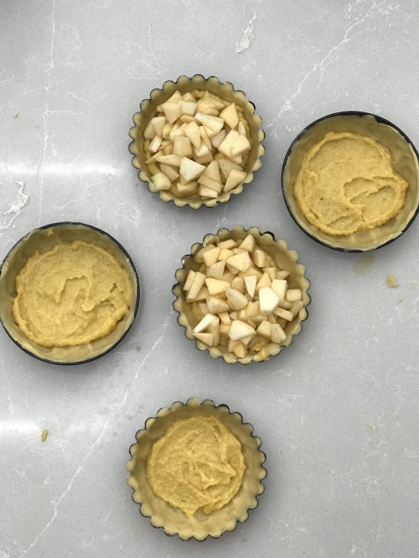 Appel-amandelcrumbletaartjes