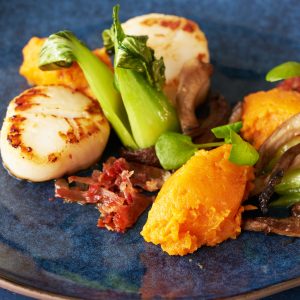 Gebakken coquilles met bataat recept