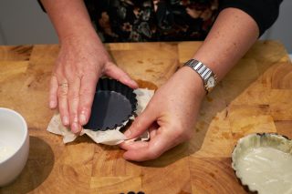 Filodeegtaartje met coquille en knolseldermousse - afscheuren filodeeg