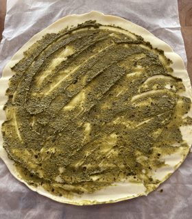 Bladerdeeghapje met pesto - bladerdeeg met pesto