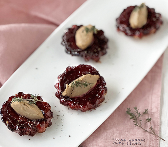 mini tarte tatin met rode biet